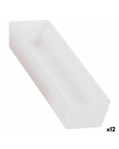 SONGMICS Stackable Multipurpose Storage Box | 30.5 x 8 x 5.3 cm | White | Pack of 12
