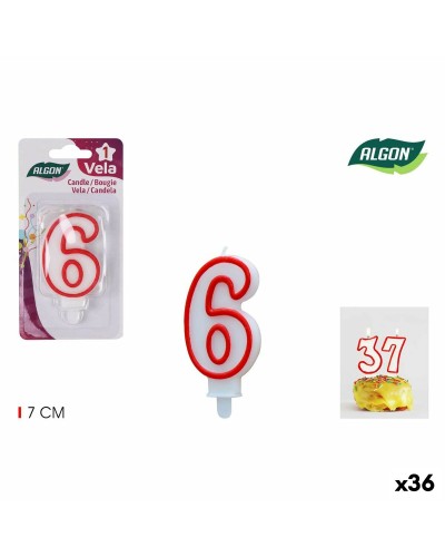 Set med levande ljus Algon Röd (36 antal)