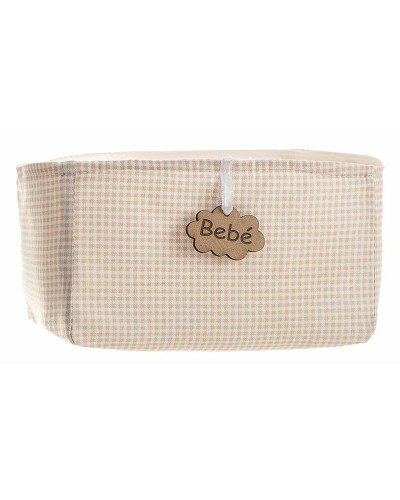 Cesta Vichy Marrón Elegante, 18x14x10,5 cm: Ideal para Organizar y Decorar
