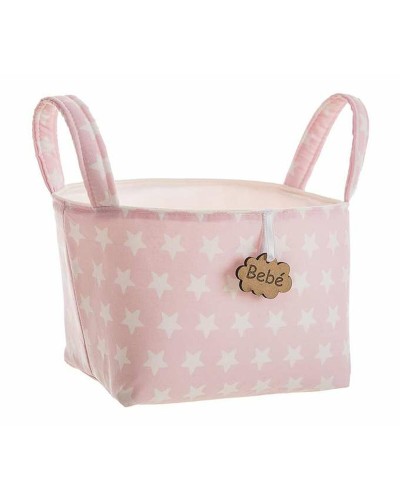 Korg Rosa Stjärnor Med handtag 17 x 13,5 x 20 cm