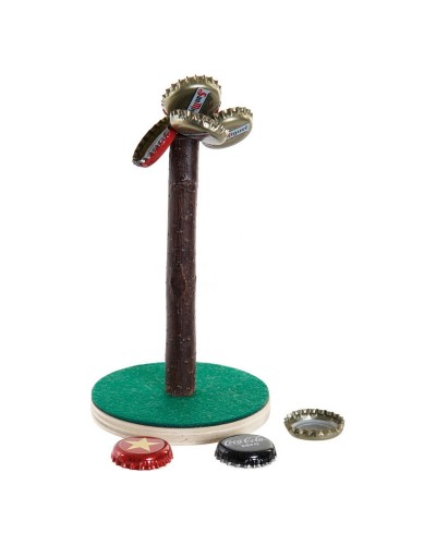 DKD Home Decor Holzbauspiel, Kunststoff und Polypropylen, Braun und Grün, 9,5 x 9,5 x 15,5 cm
