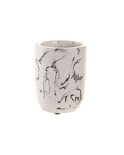 DKD Home Decor Black Cement White Glass, 7x7x9.5 cm
