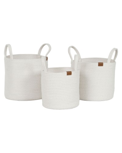 ESPRIT Modern White Baskets (3 Pieces) | Home Organization | 30 x 30 x 28 cm
