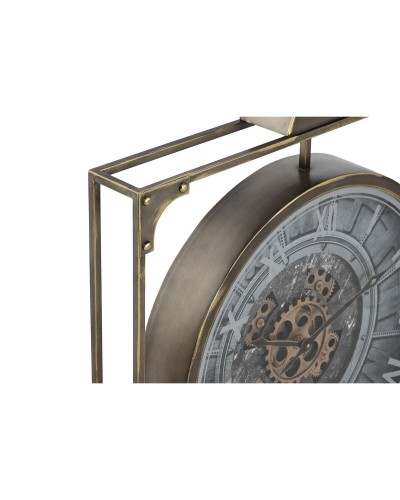 ESPRIT Wall Clock Black and Gold Square Metal and Glass 60x80cm
