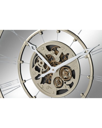 Muurklok Home ESPRIT Champagne Ijzer Spiegel 67 x 8 x 67 cm