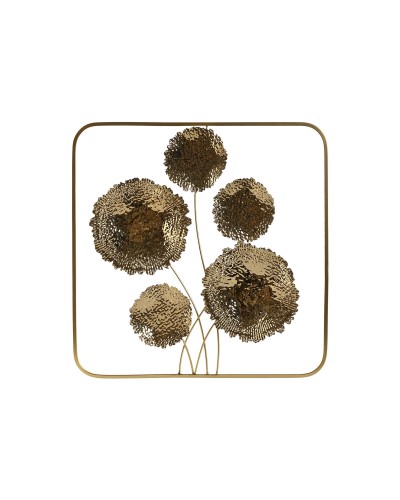 ESPRIT Golden Flower Wall Decoration, Dimensions: 50 x 5 x 50 cm
