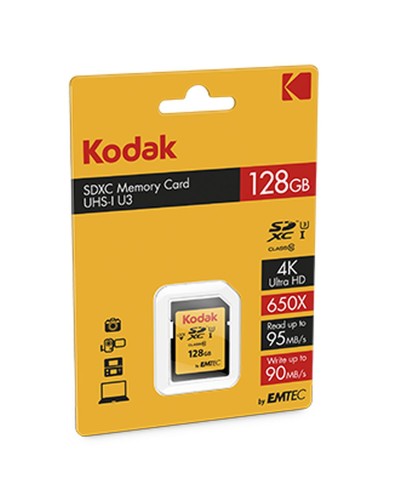 Micro SD geheugenkaart met adapter Kodak EKMSD128GXC10HPRK 128 GB
