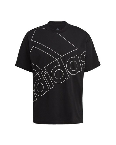 Heren-T-Shirt met Korte Mouwen Adidas Giant Logo Zwart