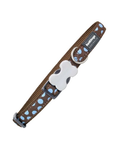Red Dingo Style Hunde Halsband Punkte Hellblau (2 x 31-47 cm), Verstellbar und Robust
