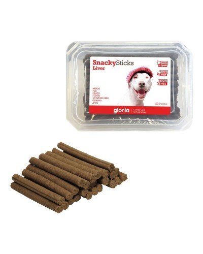 Hundgodis Gloria Snackys Sticks Lever (350 g)