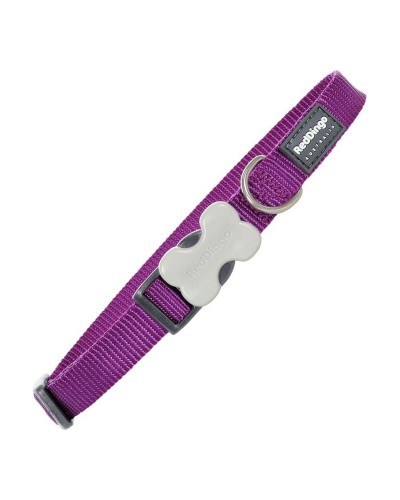 Collare per Cani Red Dingo Liscio Viola, Taglia Regolabile (1,2 cm x 20-32 cm)