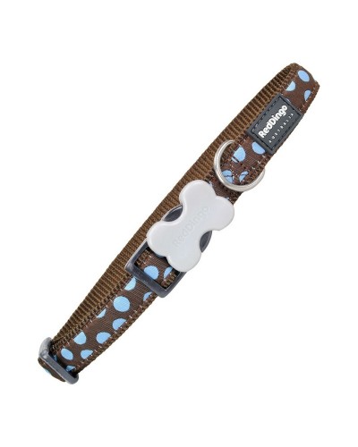 Collier pour chien Red Dingo Pois, Taille 1,5 x 24-36 cm, Bleu Marron
