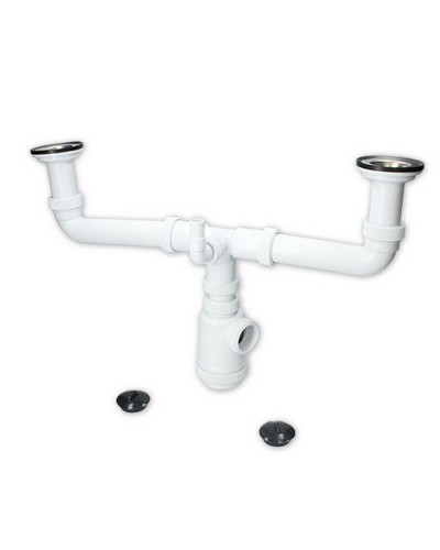 Fontastock Sink Siphon, 1/2", Rustproof Metal, Rapid Drainage
