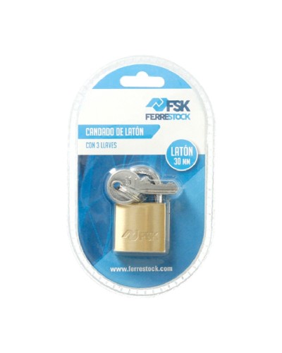 Cadenas Ferrestock 30 mm avec Clé pour Sécurité Extérieure
