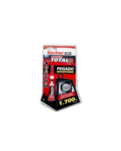 Fischer SuperTotal 3: Pegamento Súper Fuerte para Madera, Metal y Plástico - 20 g + 3 g
