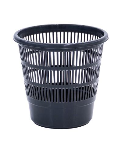 Corbeille Plastiken Grille, Noir, 16 Litres en Polypropylène pour Maison et Bureau
