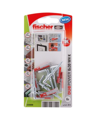 Fischer DuoPower Pernos de Anilla, 6 x 30 mm, 6 Unidades
