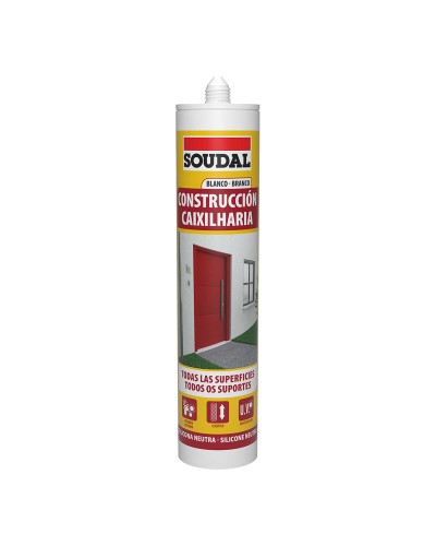 Soudal Silicone Construction White 290 ml - High Adhesion Sealant
