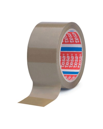 Ruban adhésif d'emballage Tesa Premium marron, 50 mm x 66 m, pour emballage et scellage
