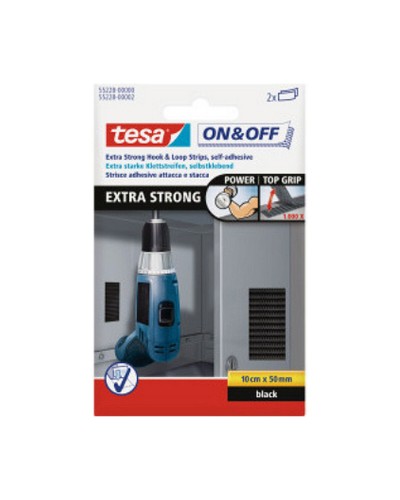 TESA Doppelseitiges Klebeband 10 x 5 cm - Hochleistungsstark für universelle Befestigungen
