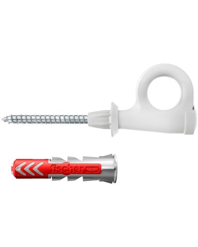 Gancho Atornillable Cerrado Fischer | 8 mm x 40 mm | 6 Unidades | Fijación Robusta para Paredes
