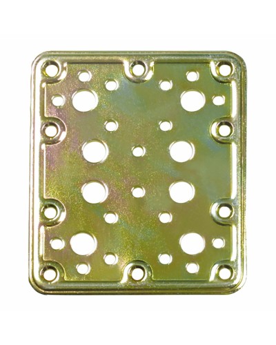 AMIG Befestigungsplatte Vergoldet Verchromt | 200 x 100 mm | Stahl | Industrielle Nutzung
