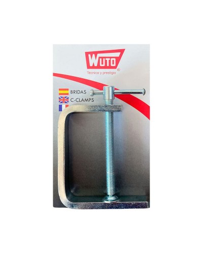 Mordaza de tornillo Wuto de 75 x 40 mm para trabajos de marquetería.
