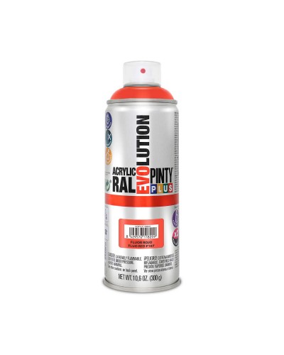 Pintyplus Evolution F107 Pintura en Spray Fluorescente Roja 400 ml para Detalles y Decoraciones
