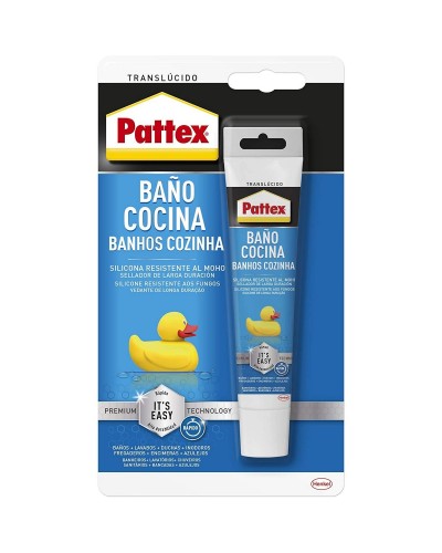 Mastic Silicone Pattex Cuisine et Salle de Bain - Blanc, Résistant aux Moisissures et à l'Eau - 50 ml
