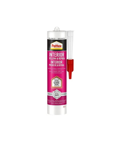 Mastic silicone Silcom Pattex Intérieur Blanc 280 ml pour Joints Invisibles
