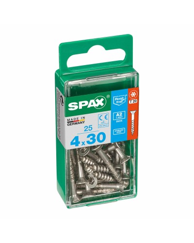 SPAX Flat Head Wood Screws 4 x 30 mm (Pack of 400)
