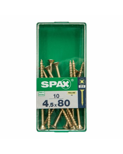 SPAX flat head wood screws (4.5 x 80 mm) - Ideal for woodworking
