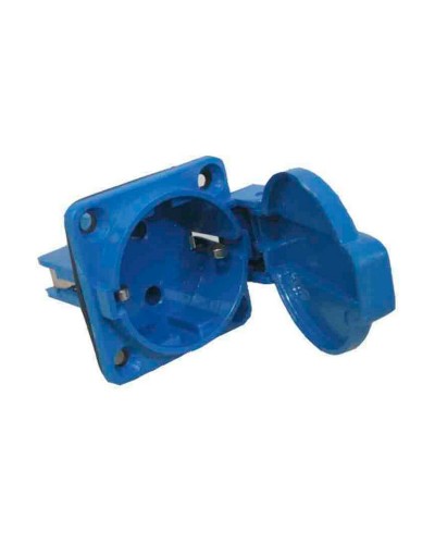 Plug-in base Solera 931131 Schuko Med lock Blå 250 V 16 A Inbäddad, inbyggd