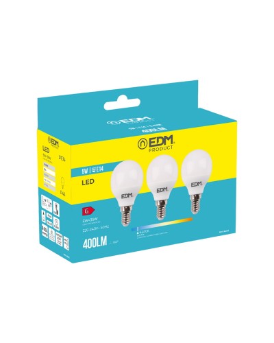 Lampadine LED EDM da 5 W E14 (3 pezzi), 400 lm, 6400 K, Ø 4,5 x 8 cm