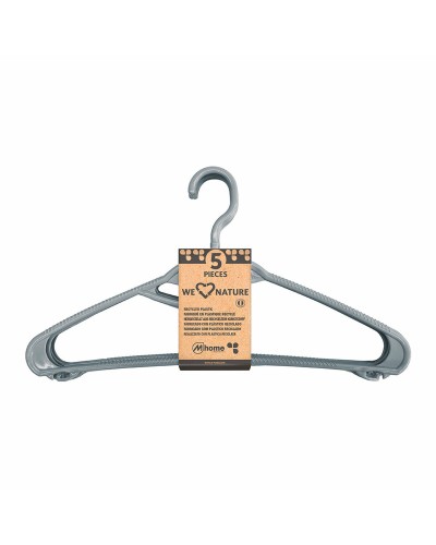 Perchas Mondex We Nature, 5 Unidades, Plástico Reciclado, 42 cm, Por Pedido
