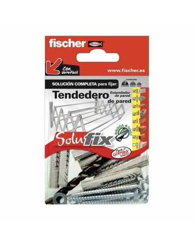 Kit di Fissaggio Fischer Solufix per Stendibiancheria da Interno o Esterno, 13 Pezzi