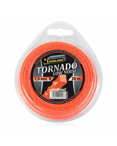 Hilo para Desbrozadora Garland Tornado X 20 m Diámetro 2 mm, Baja Rumorosidad
