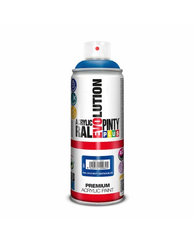 Peinture Aérosol Pintyplus Evolution RAL 5010 Bleu Gentiane - 400 ml, Finition Mate
