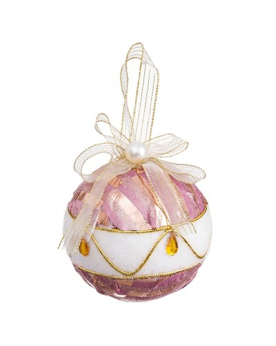 Joulupallot Valkoinen Pinkki Polyfoam Materiaali 8 x 8 x 8 cm (4 osaa)