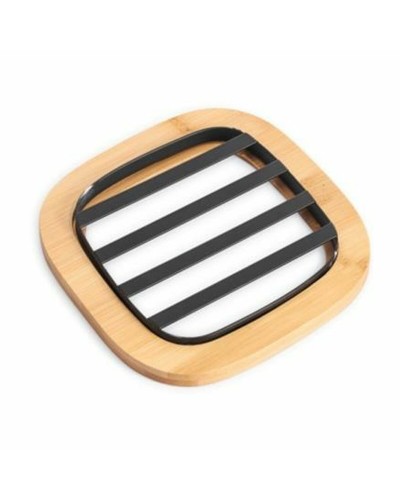 Bordsunderlägg DKD Home Decor 17 x 17 x 1 cm Naturell Svart Stål