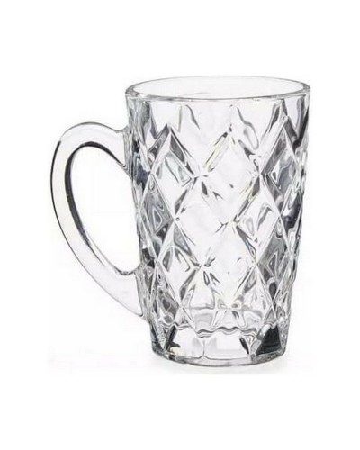Tazas de Vidrio Transparente Diamante (110 ml), Paquete de 6
