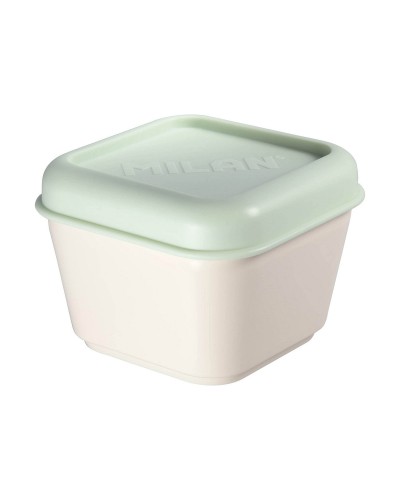 Porta pranzo Milàn Quadrato 330 ml con coperchio, 12x10x7 cm, Verde, Plastica