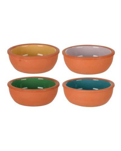 Kulhosetti Excellent Houseware Poltettu savi Aperitiivi Terrakotta 4 Kappaletta 150 ml Ø 10,4 x 4,2 cm