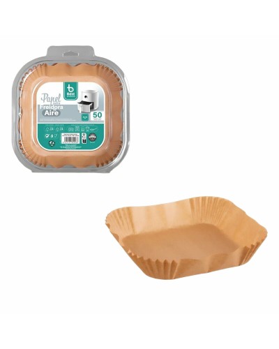 Papper för luftfritös Best Products Green 730226 16 x 16 cm Fyrkantig 50 antal