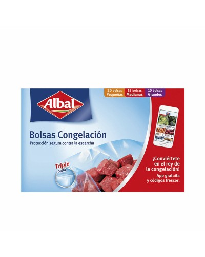 Ensemble de sacs alimentaires réutilisables Albal   Congélateur 45 Unités