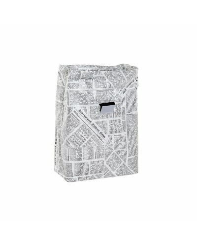 DKD Home Decor Portamerenda Termico Bianco Nero 20x10x28cm - Borsa Pranzo Isotermica
