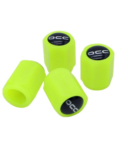 OCC Motorsport Tapones Válvulas Fluorescentes Amarillos - Set 4 Unidades Coche/Moto

