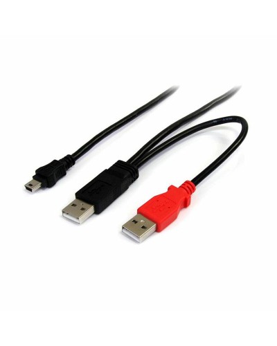 StarTech Câble USB 2.0 vers Mini USB B - Rouge/Noir - 1m - Charge & Transfert de Données
