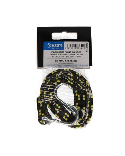 EDM Flach-Gummiseil zweifarbig 75cm - Sichere Befestigung
