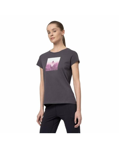 4F T-shirt Femme Manches Courtes Coupe Standard Coton Bio Sport
